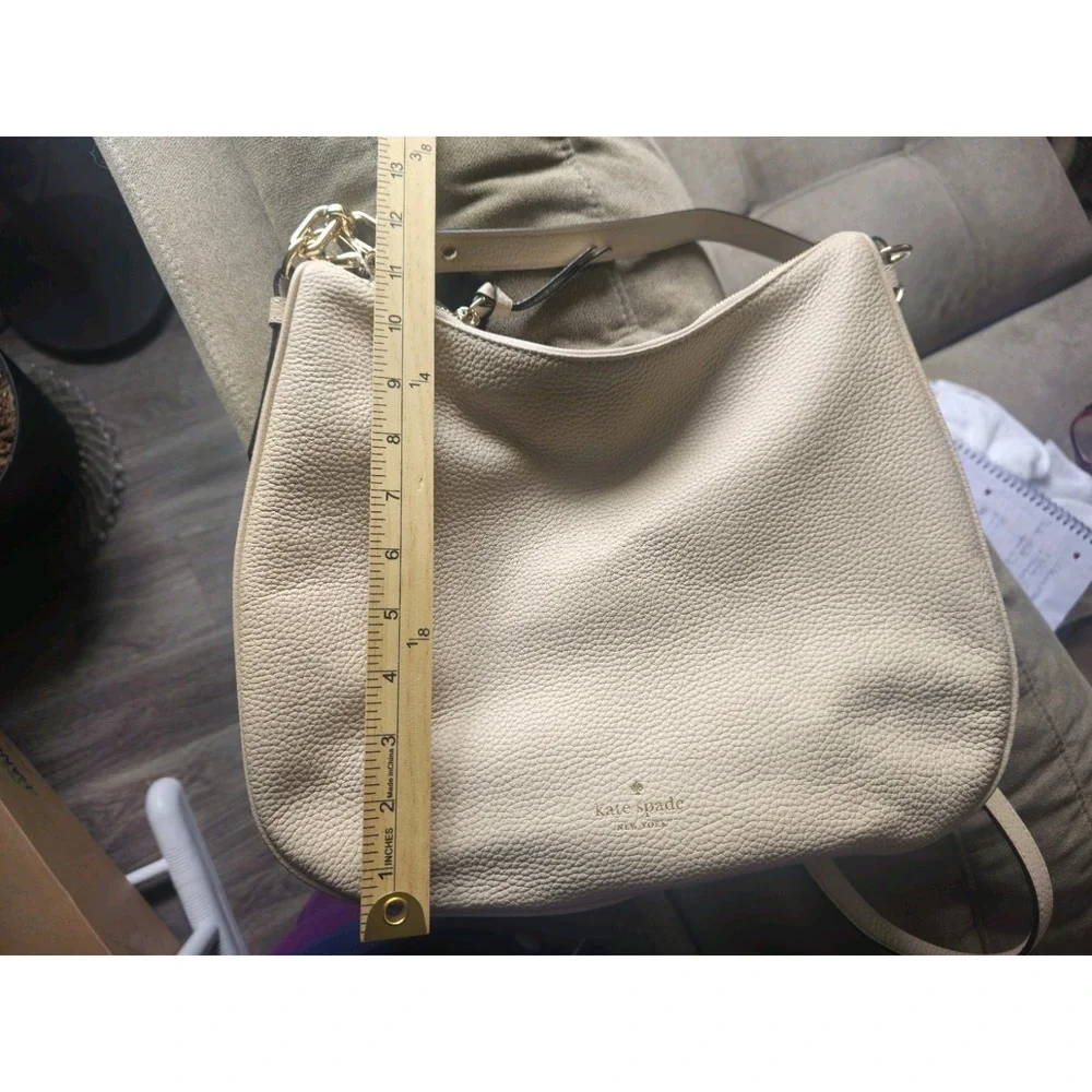 Kate Spade Leather Shoulder Bag Hobo Milk Glass Mulberry St Vivian Pebble Zip
